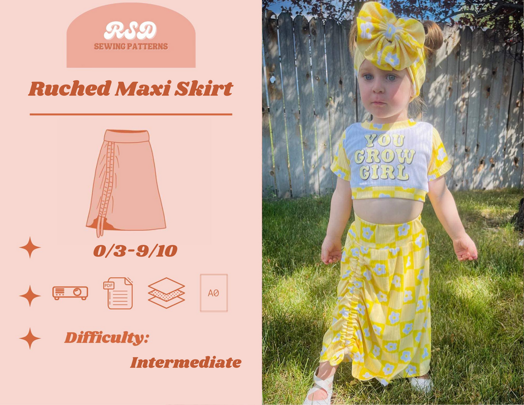 Ruched Maxi Skirt PDF